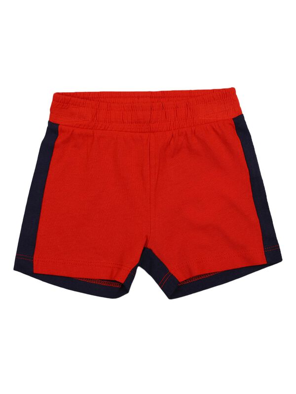 Boys Blue & Red Striped T-Shirt with Short Pants image number 2